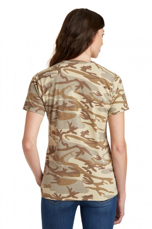 DISCONTINUED Port & Company Ladies Core Cotton Camo V-Neck Tee.  LPC54VC - Image 2