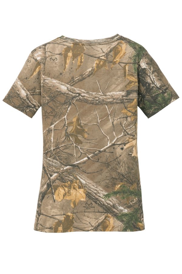 DISCONTINUED Russell Outdoors Realtree Ladies 100% Cotton V-Neck T-Shirt. LRO54V - Image 4