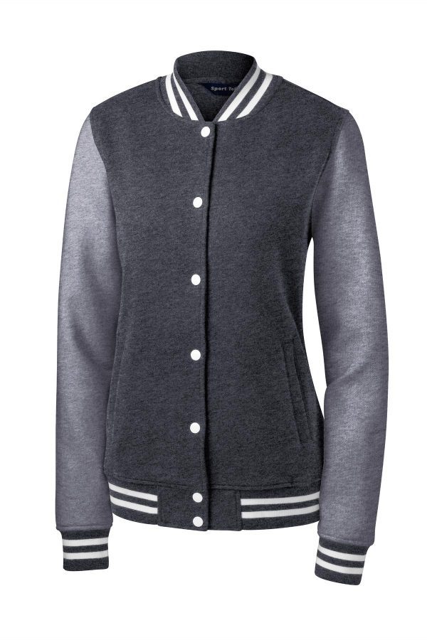 DISCONTINUED Sport-Tek Ladies Fleece Letterman Jacket. LST270 - Image 3