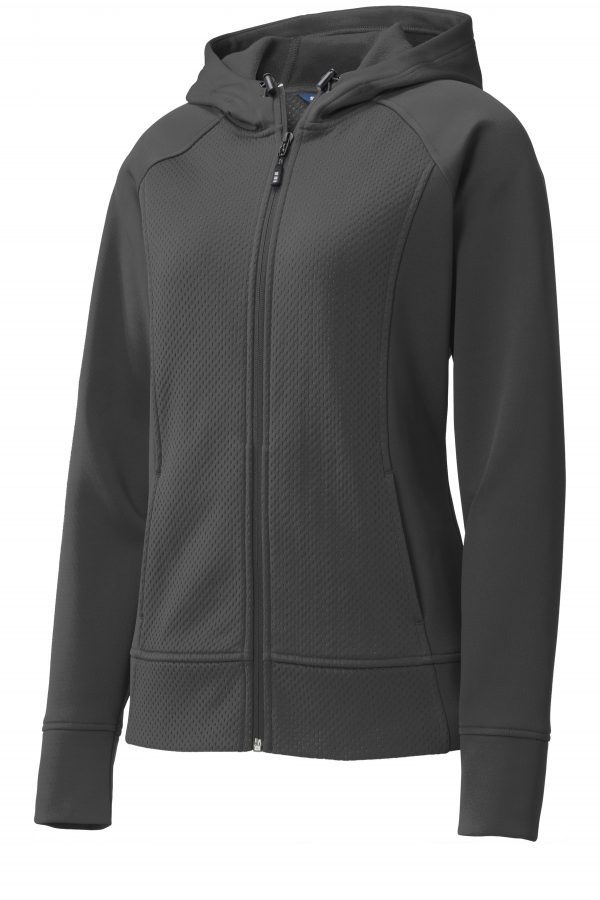 DISCONTINUED Sport-Tek Ladies Rival Tech Fleece Full-Zip Hooded Jacket. LST295 - Image 3