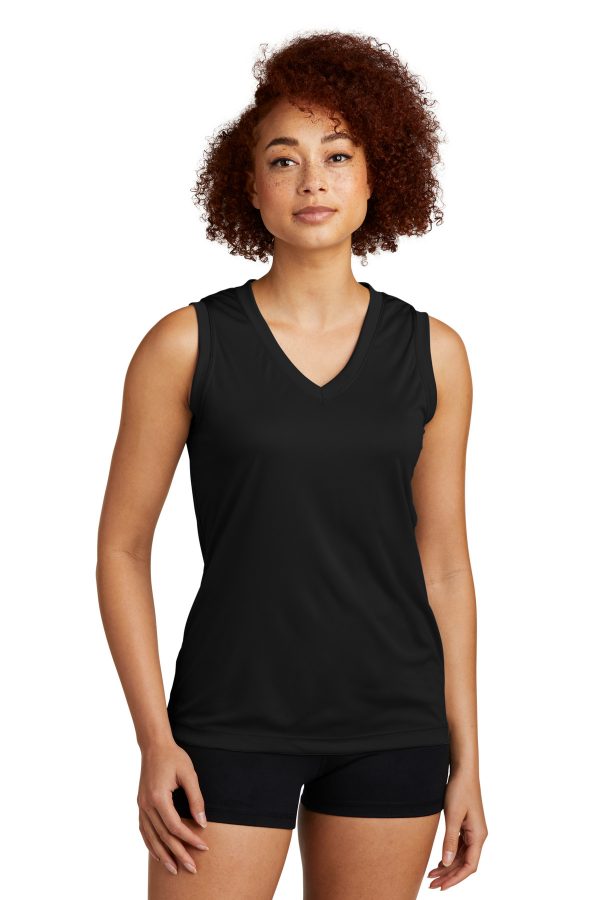 Sport-Tek Ladies Sleeveless PosiCharge Competitor V-Neck Tee. LST352 - Image 3