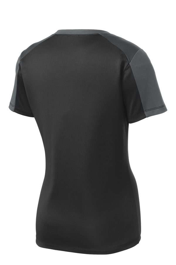 DISCONTINUED Sport-Tek Ladies PosiCharge Competitor Sleeve-Blocked V-Neck Tee. LST354 - Image 4