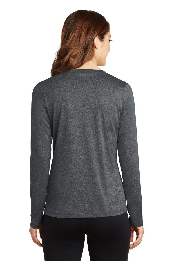 DISCONTINUED Sport-Tek Ladies Long Sleeve Heather Contender V-Neck Tee. LST360LS - Image 2