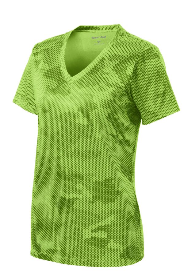 DISCONTINUED Sport-Tek Ladies CamoHex V-Neck Tee. LST370 - Image 3