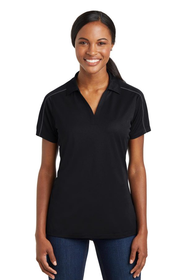 Sport-Tek Ladies Micropique Sport-Wick Piped Polo. LST653 - Image 3