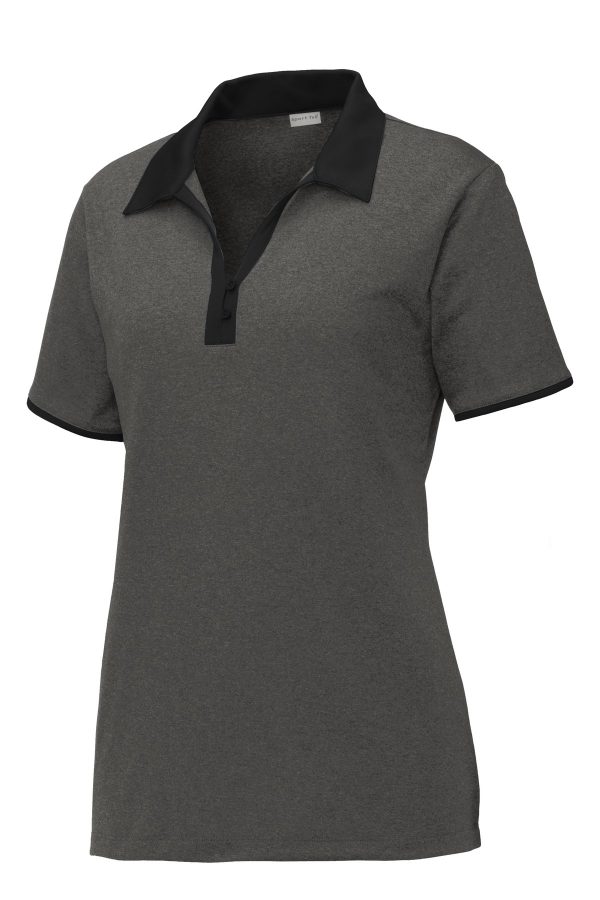 DISCONTINUED Sport-Tek Ladies Heather Contender Contrast Polo. LST667 - Image 3