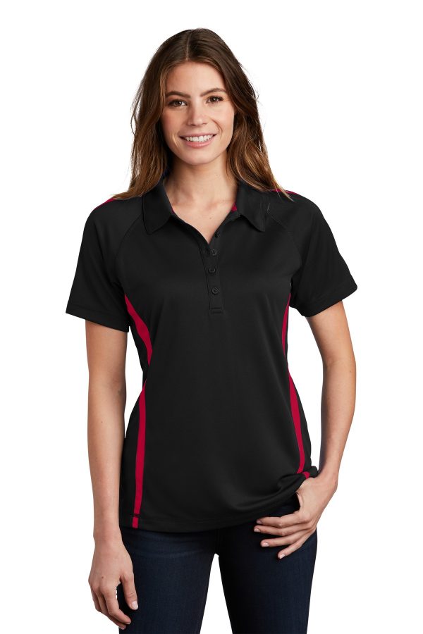 Sport-Tek Ladies PosiCharge Micro-Mesh Colorblock Polo. LST685 - Image 3