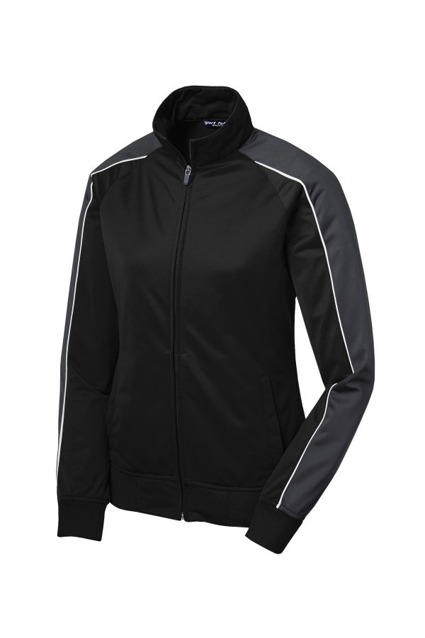 DISCONTINUED Sport-Tek Ladies Piped Tricot Track Jacket. LST92 - Image 3