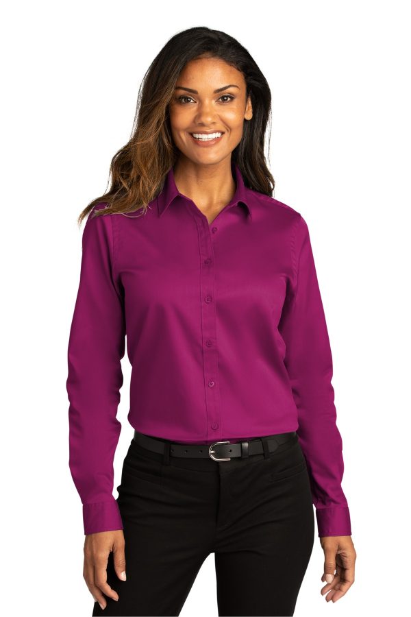 Port Authority Ladies Long Sleeve SuperPro ReactTwill Shirt. LW808 - Image 3