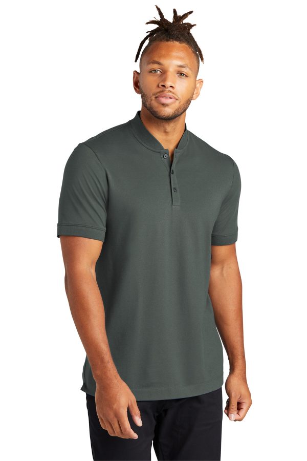 Mercer+Mettle Stretch Pique Henley MM1008 - Image 3