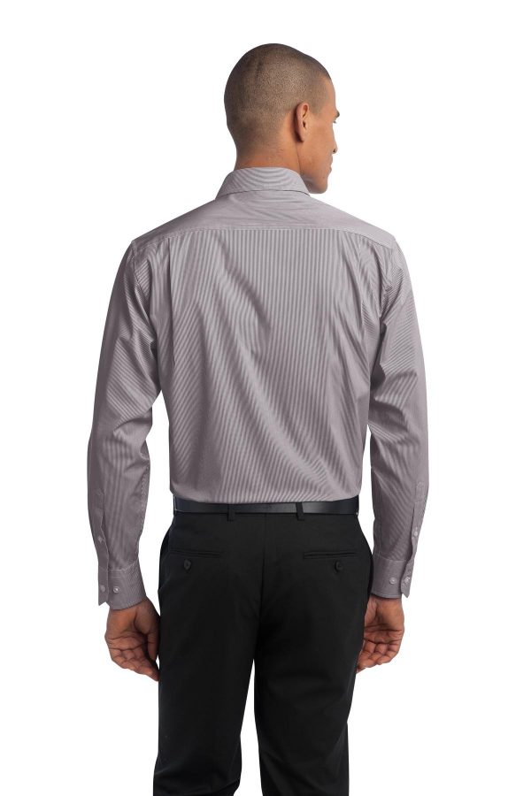 DISCONTINUED Port Authority Fine Stripe Stretch Poplin Shirt. S647 - Image 2