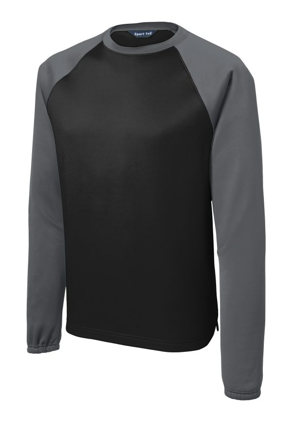 DISCONTINUED Sport-Tek Sport-Wick Raglan Colorblock Fleece Crewneck. ST242 - Image 3