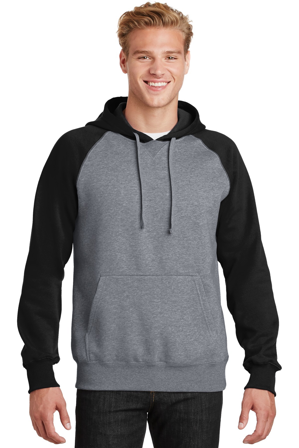 Sport-Tek Raglan Colorblock Pullover Hooded Sweatshirt. ST267 - Image 3