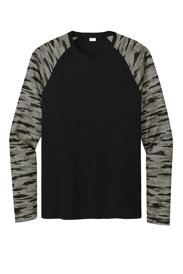 Sport-Tek Drift Camo Colorblock Long Sleeve Tee ST376LS