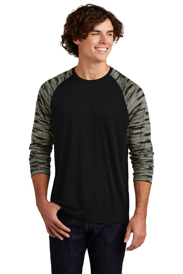 Sport-Tek Drift Camo Colorblock Long Sleeve Tee ST376LS - Image 3