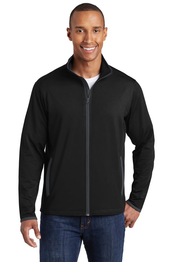 Sport-Tek Sport-Wick Stretch Contrast Full-Zip Jacket. ST853 - Image 3