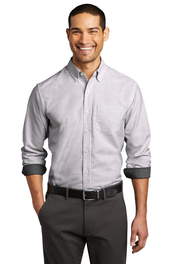 Port Authority  SuperPro  Oxford Stripe Shirt. W657 - Image 3