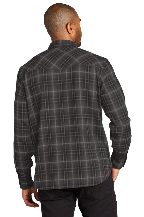 Port Authority Long Sleeve Ombre Plaid Shirt W672 - Image 4