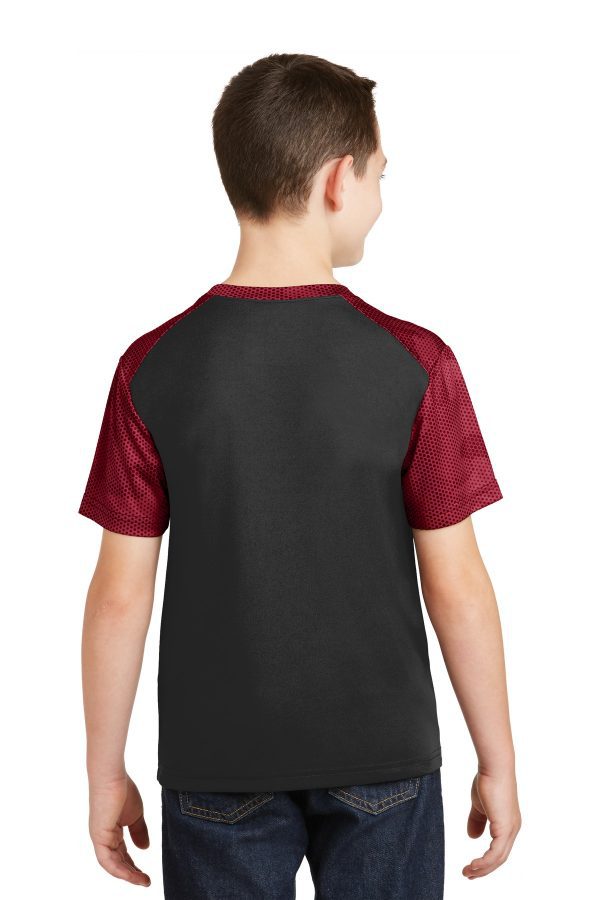 DISCONTINUED Sport-Tek Youth CamoHex Colorblock Tee. YST371 - Image 2