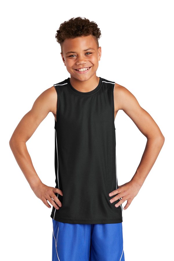 Sport-Tek Youth PosiCharge Mesh Reversible Sleeveless Tee. YT555 - Image 3