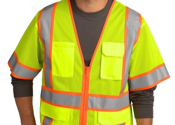 CornerStone ® ANSI 107 Class 3 Surveyor Mesh Zippered Two-Tone Short Sleeve Vest. CSV106