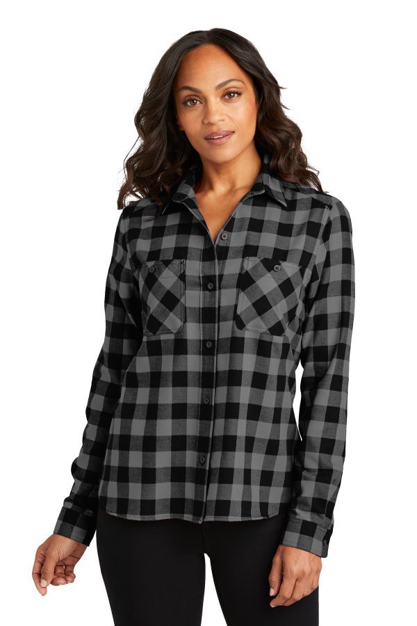 Port Authority Ladies Plaid Flannel Shirt LW669 - Image 3