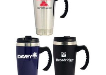 Double Wall Stainless Steel Travel Mug w/Screw-on Lid, 16 Oz.