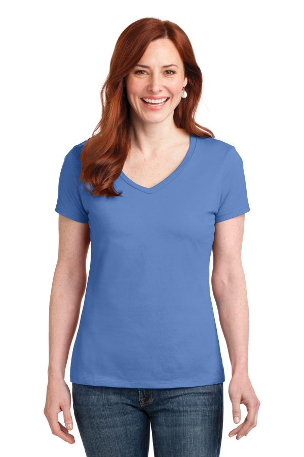 Hanes® Ladies Perfect-T Cotton V-Neck T-Shirt. S04V - Image 10