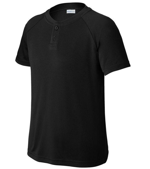 Sport-Tek Youth PosiCharge Competitor 2-Button Henley YST359