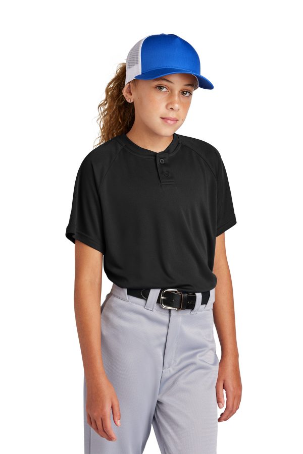 Sport-Tek Youth PosiCharge Competitor 2-Button Henley YST359 - Image 3