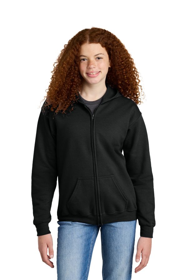 Gildan Youth Heavy Blend Full-Zip Hooded Sweatshirt. 18600B