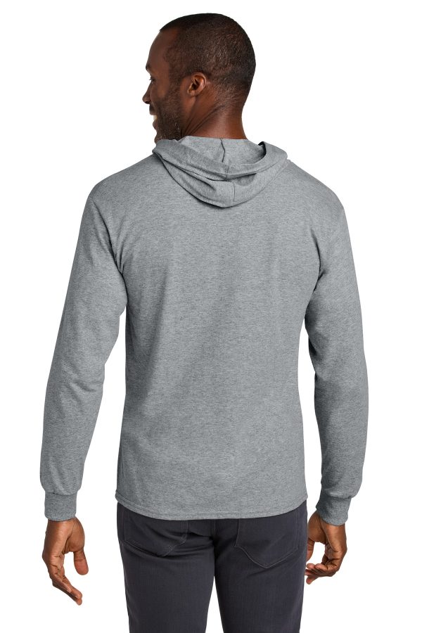 Jerzees Classics Unisex Cotton Long Sleeve Hooded T-Shirt 363LH - Image 2