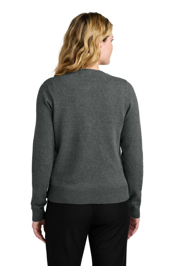 Port Authority Women's Easy Care Crewneck Cardigan Sweater LSW2870 - Image 2